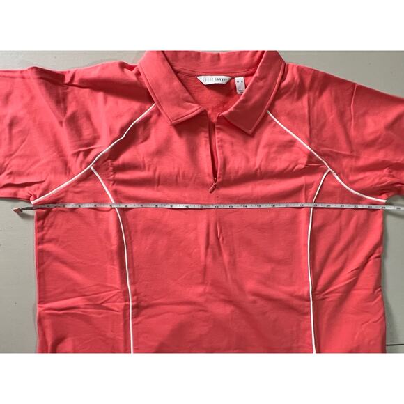 Sport Savvy French Terry Polo Collar Zip Raglan Sleeve Dress CORAL NWOT SIZE XL - Picture 8 of 9